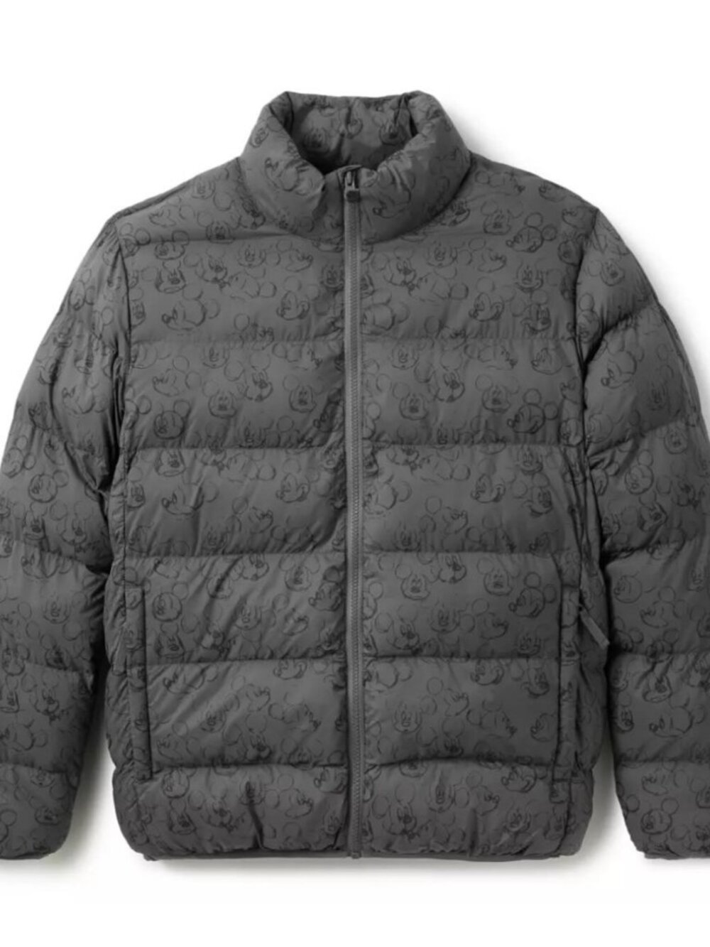 Disney Store Men's Mickey Mouse Puffer Jacket Winter Jacket Black Grey